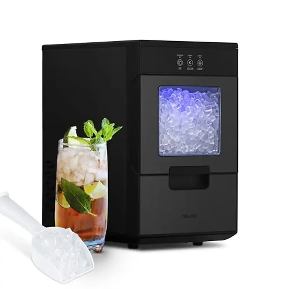 Aanrecht Nugget Ice Maker 44lb/Dag Zelfreinigende Draagbare Ijsmachine Hervulbare Watertank LED Licht Sonic Ice Newair