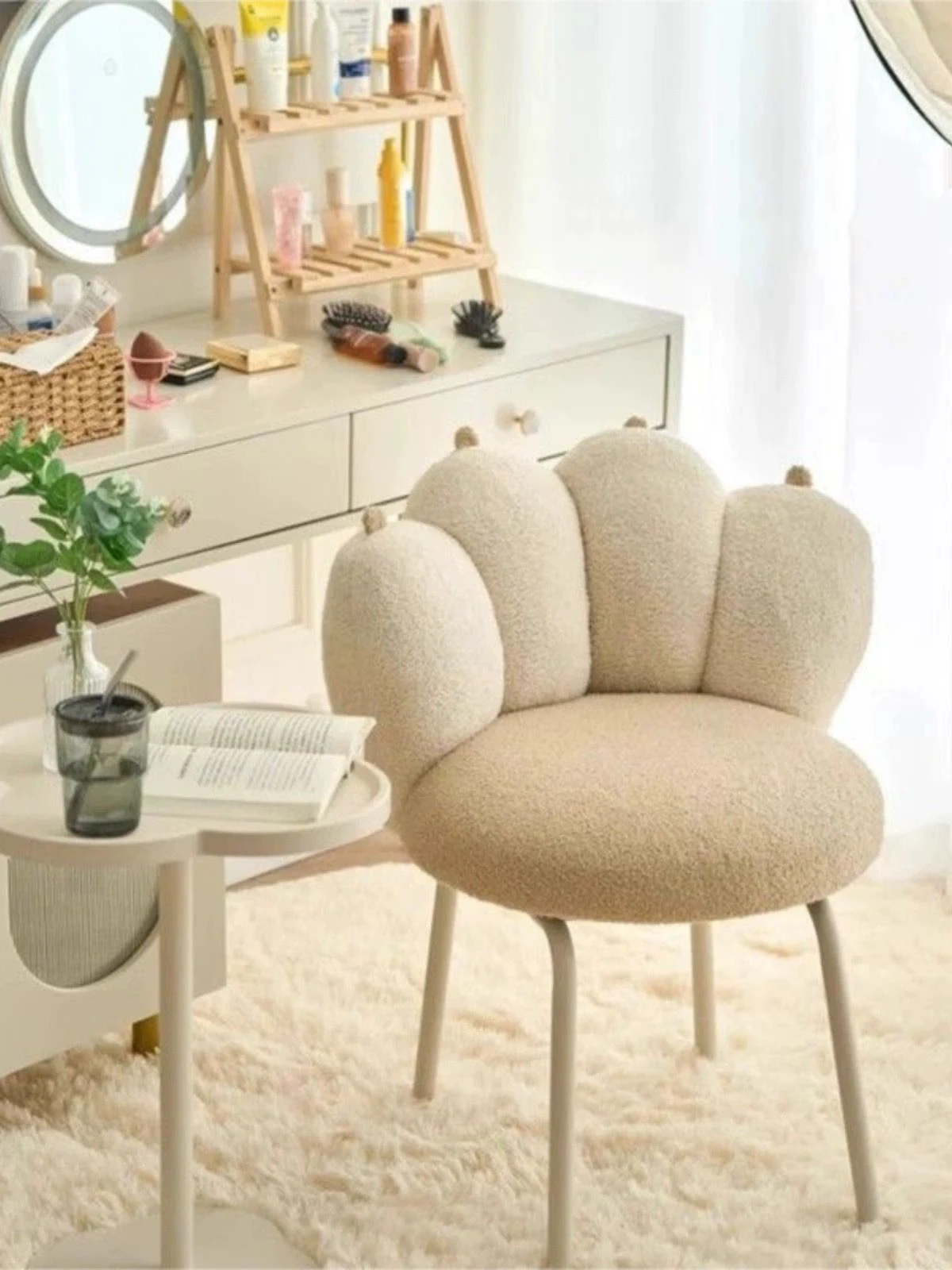 

Living Room Chairs Backchair Stool Home Furniture Makeup Stool Bedroom Rotatable Makeup Chair Leisure Chairs Designer Cat Claw C