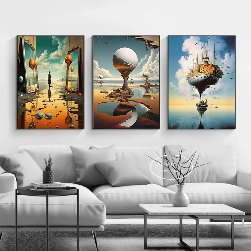 Salvador Dali Surrealism Famous Painting Canvas Print Posters Surreal Abstrac Wall Art Pictures for Living Room Home Decor Mural