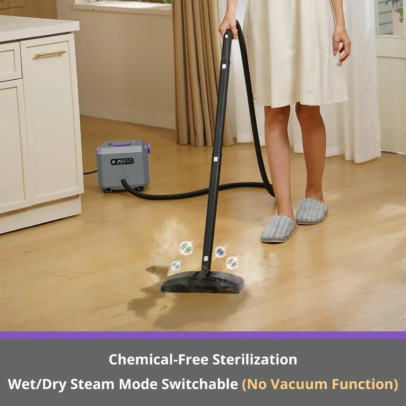 Steam Cleaner: Fast 50-Sec Heat-Up Refill Anytime-No Cooling-Detachable Hose Multi Portable Handheld Steamer Mop