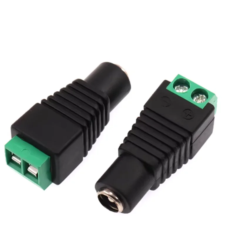 5Pcs 12V 24V 5.5mm x 2.5mm 5.5 x 2.1MM Female Male DC Power Plug Jack Adapter for CCTV Camera LED Light Strip Connector