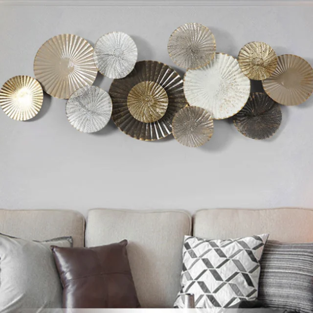 

-148x62cm dropshipping products 2024 3d Metal Handicraft decoration living room wall creative iron light luxury wall art hanging