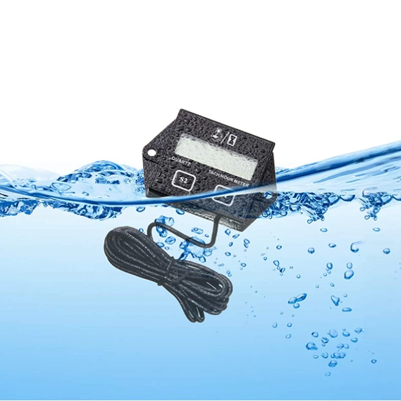 2PC Gasoline Engine Tachometer Timer Replaceable Battery Waterproof Induction Digital Display 2 4 Stroke Totalizer Timer