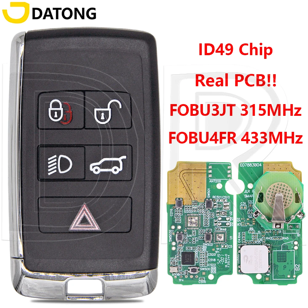 Datong World KOBJXF18A 315MHz PEPSFOB 433MHz ID49 Promixity Samrt Car Remote Key For Land Rover Velar Range Discovery 2017-2020
