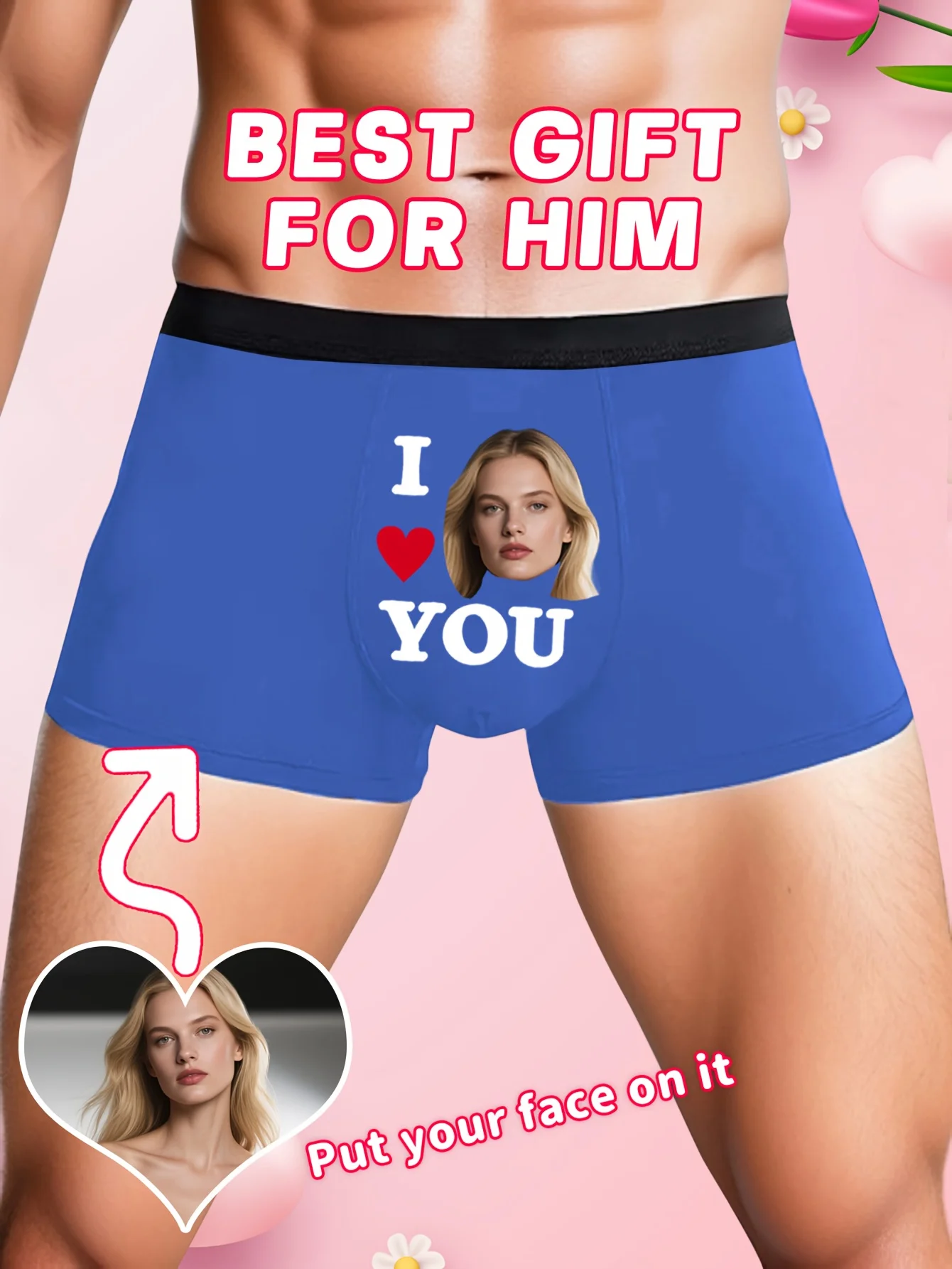 Custom Logo Men's Underwear - Personalized with Your Logo/Design, Private Labeling Suitable for Gifts