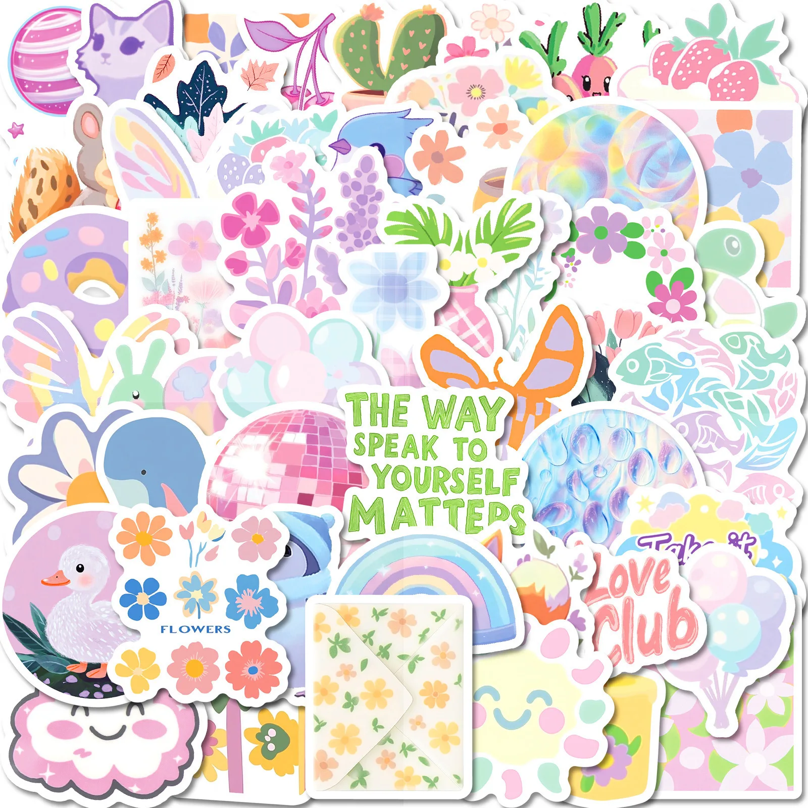 

50Pcs Preppy Aesthetic Stickers Pastel VSCO Vinyl Decals Waterproof Laptop Water Bottle Planner Teen Girl Soft Girl Gift Decor