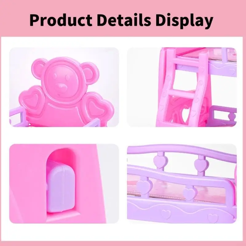 Fai finta giocare a letto in miniatura per bambini design realistico sicuro non tossico facile interazione gioco ruolo