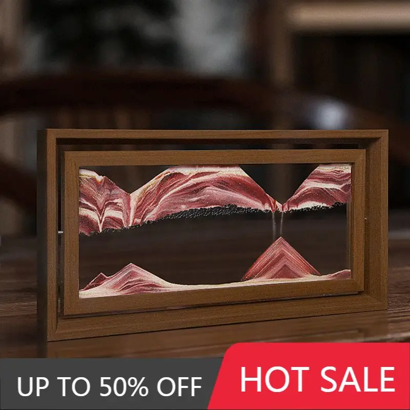 3D Rectangular Moving Sand Art Picture Rotatable Creative Flowing Sand Painting Hourglass Sandscape Luxury Ornament Home Decor