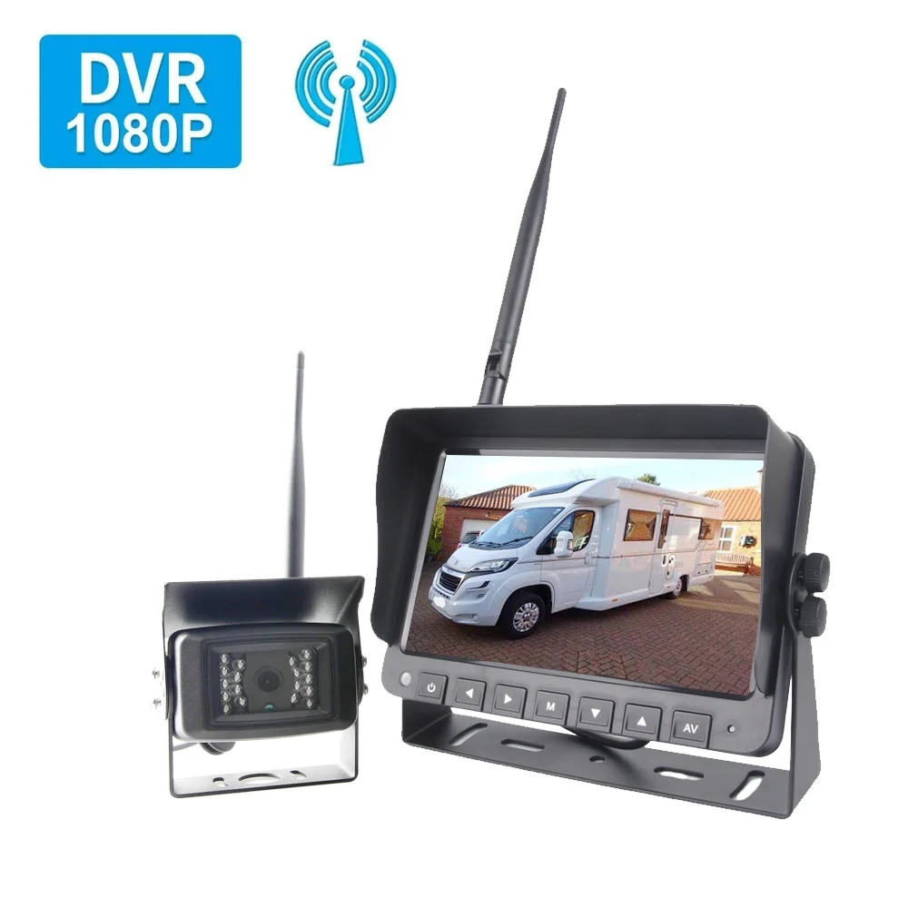 

Waterproof AHD 1080P Infrared LED 2.4G Digital Backup Wireless Rear View Camera Kit RVs Motorhome Truck Reversing System