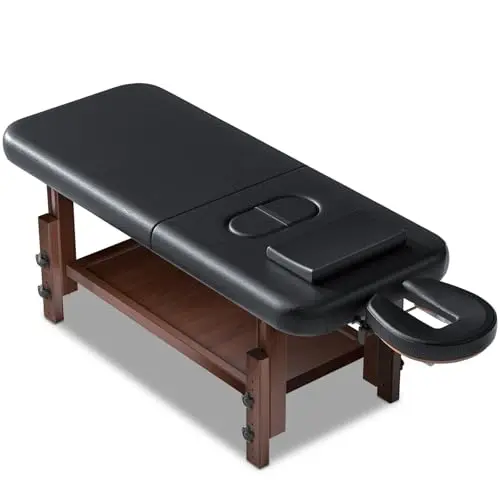 طاولة تدليك ثابتة مع رغوة الذاكرة، طاولة تدليك مع ارتفاع قابل للتعديل، سرير للوجه لخبير التجميل، جلد PU