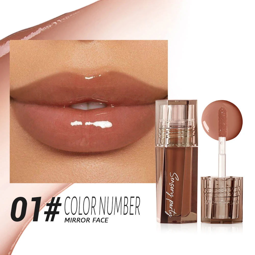 ハイシャインリップグロス - 保湿＆栄養補給、転写防止＆キスプルーフ、プランプ効果のあるリップメイクセット（デイリーユース）