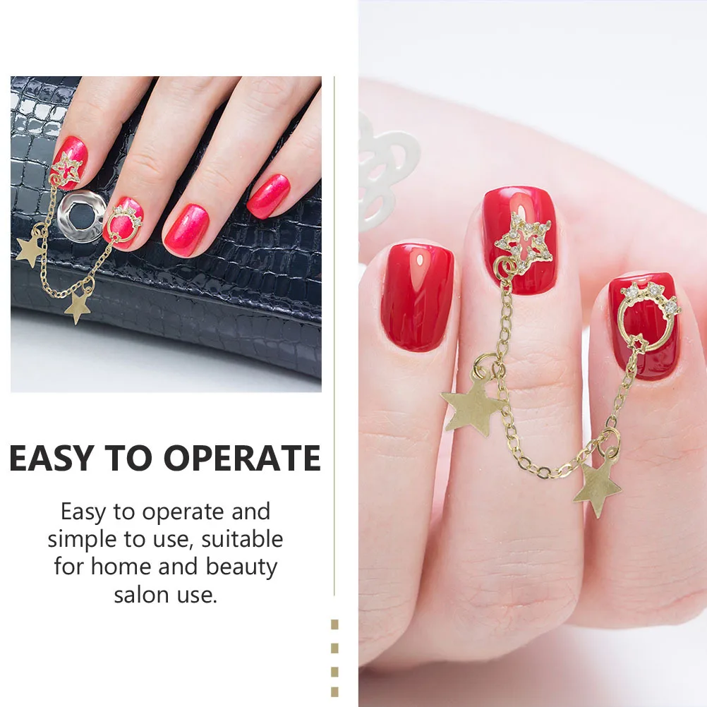 

4Pcs Creative Nail Art Chain Pendants Manicure Supplies Star Decorations DIY Gift Nail Art Chain Pendants Manicure Supplies