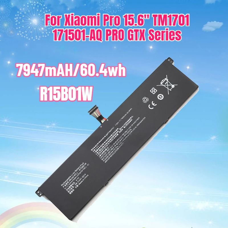 

New R15B01W Laptop Battery for Xiaomi Pro 15.6" TM1701 171501-AQ PRO GTX Series Notebook Laptop Parts & AccessoriesFast Deliver