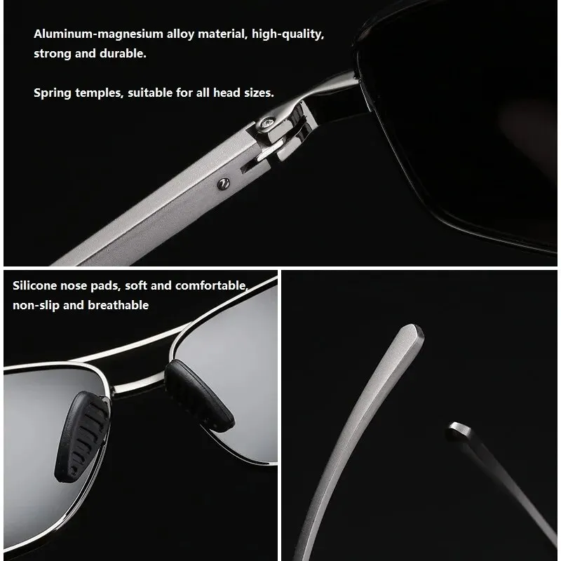 Fashion Men\'s Metal Sunglasses Aluminum Magnesium Frame Driving Sun Glasses Men Vintage Man Eyewear