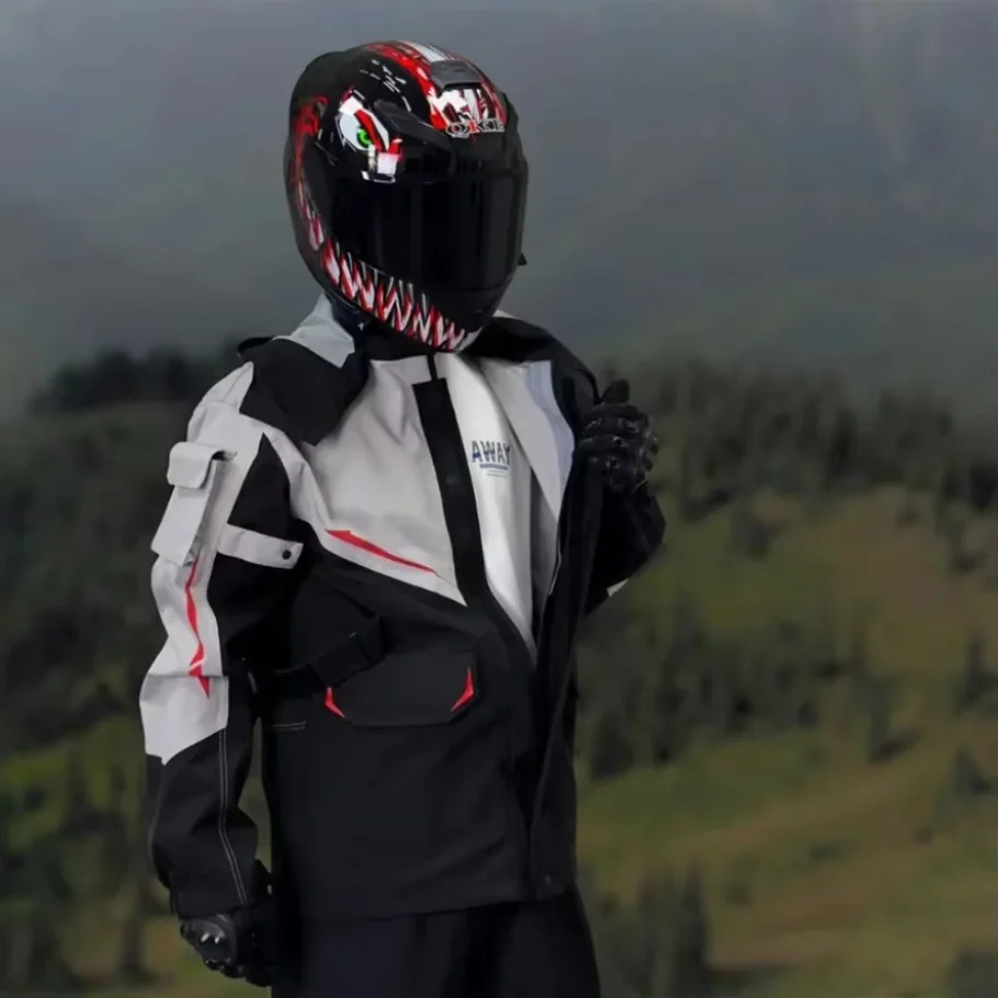 

High quality motorcycle raincoat and rain pants set split type riding raincoat for men and women couple raincoat