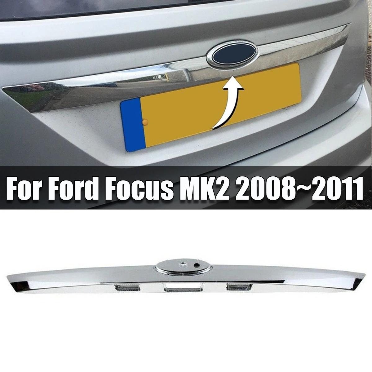 1pc Rear Exterior Tailgate Boot Liftgate Strip Handle For FORD FOCUS MK2 2008 2009 2010 2011 Car Rear Trunk Door Handle 1581833