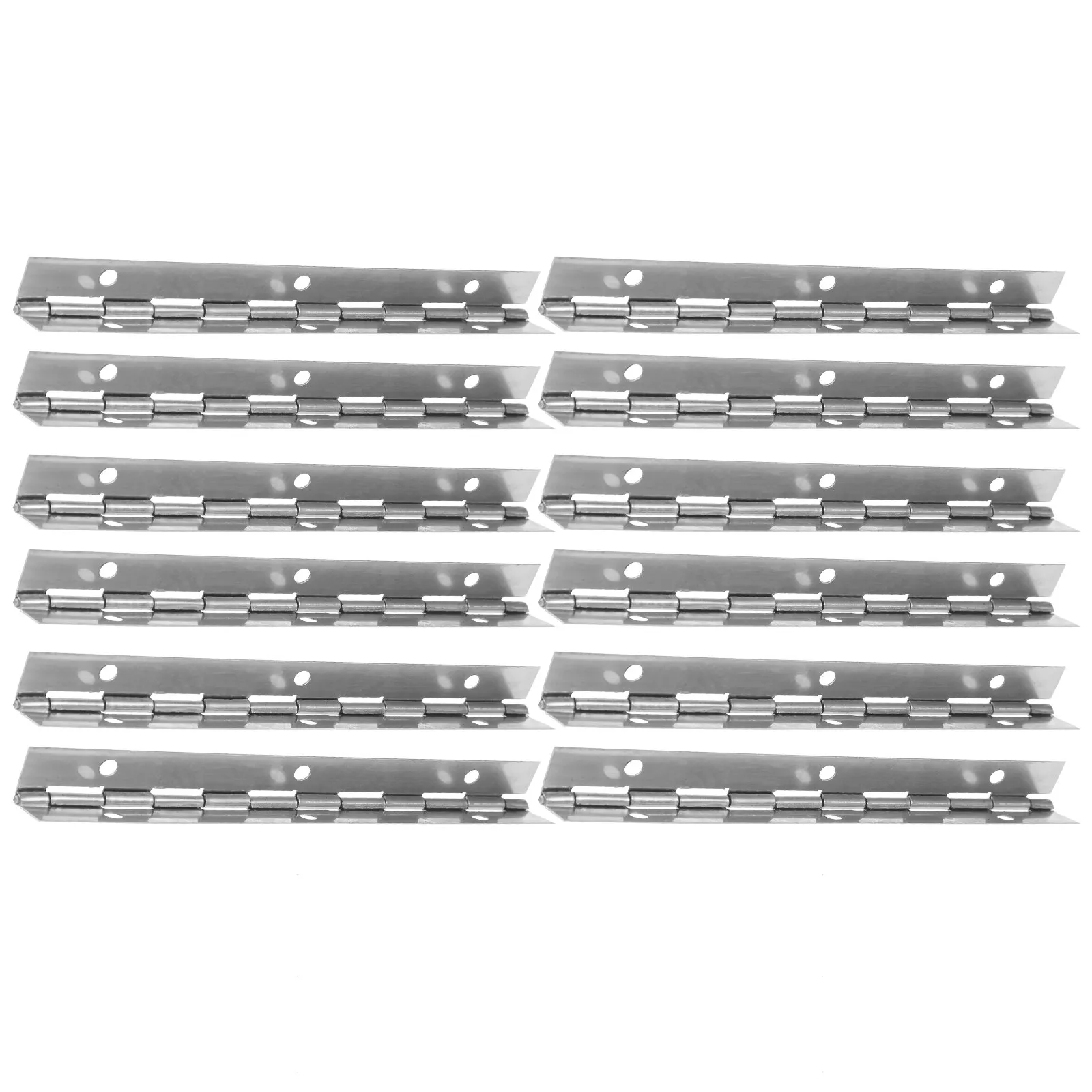 12Pcs Stainless Steel Piano Hinges Quiet Seamless Swing Heavy Duty Load Bearing Hinges for Kitchen Cabinet Doors Bathroom Vanity