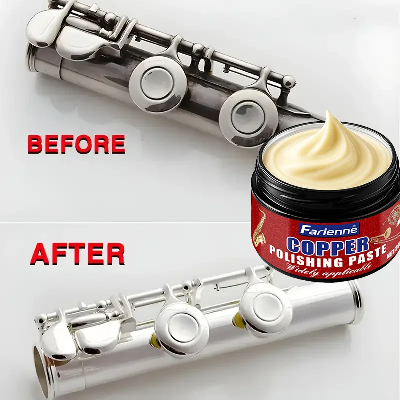 Farienne Copper Polishing Paste, Metal Cleaner & Polish For Musical Instruments, Remove Tarnish & Restore Shine