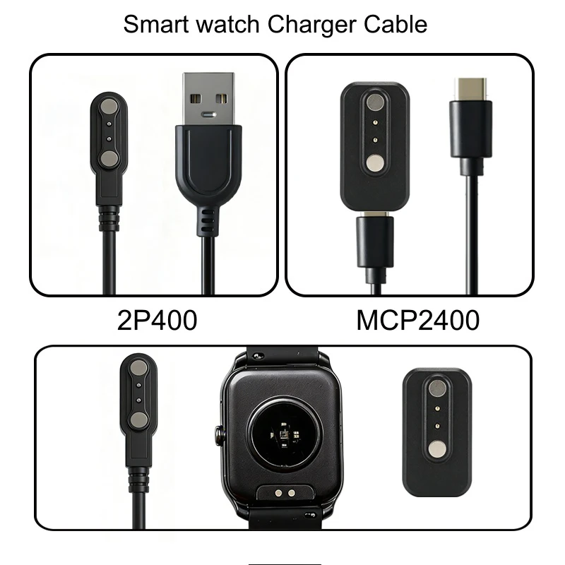 MCP2400/2P400 Smart Watch Charging Cable Replacement For 2 Pin 4.0mm Smart Watch