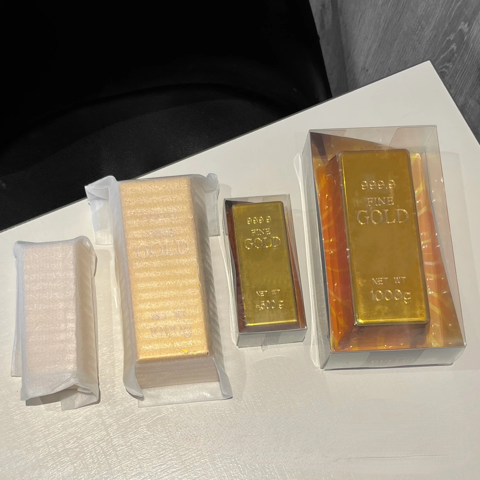 Plastic Electroplated Hollow Gold Bricks Gold Bars Props Ornaments Gold Brick Decorations Activity Gold Bars Gold Brick Toys