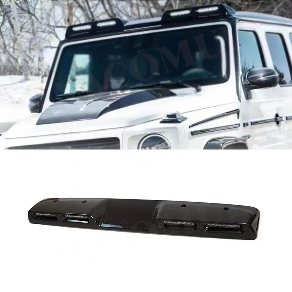 

Carbon Fiber Spoiler Wing For Mercedes Benz W464 G-Class G500 G63 AMG 2019-2023 Front Roof Wing Top Lip With 4 Lights Refits FRP