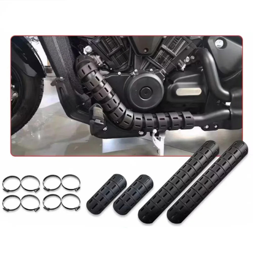 Motorcycle Exhaust Pipe Anti-Burn Guard Protector Heat Shield Cover For Benda Dark Flag 500