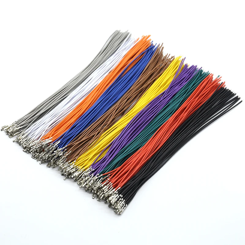 50PCS 2.54mm Dupont Cable Single Double Head Spring Electronic Wire Female Dupont Jumper Wire 20cm 1P for PCB Electric Connector