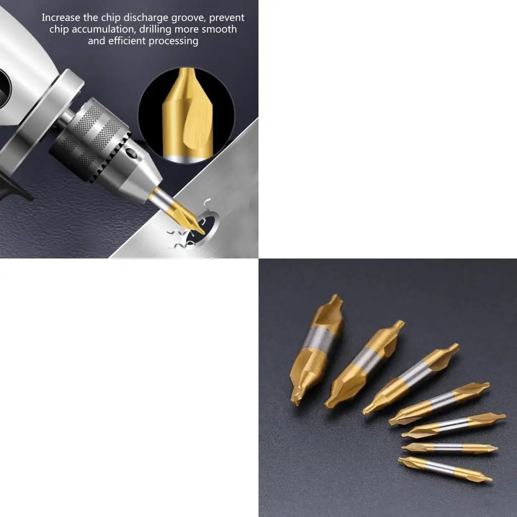 

7pcs Center Drill Bits Установите высокоскоростные стальные контр -контактные бит -мельницы