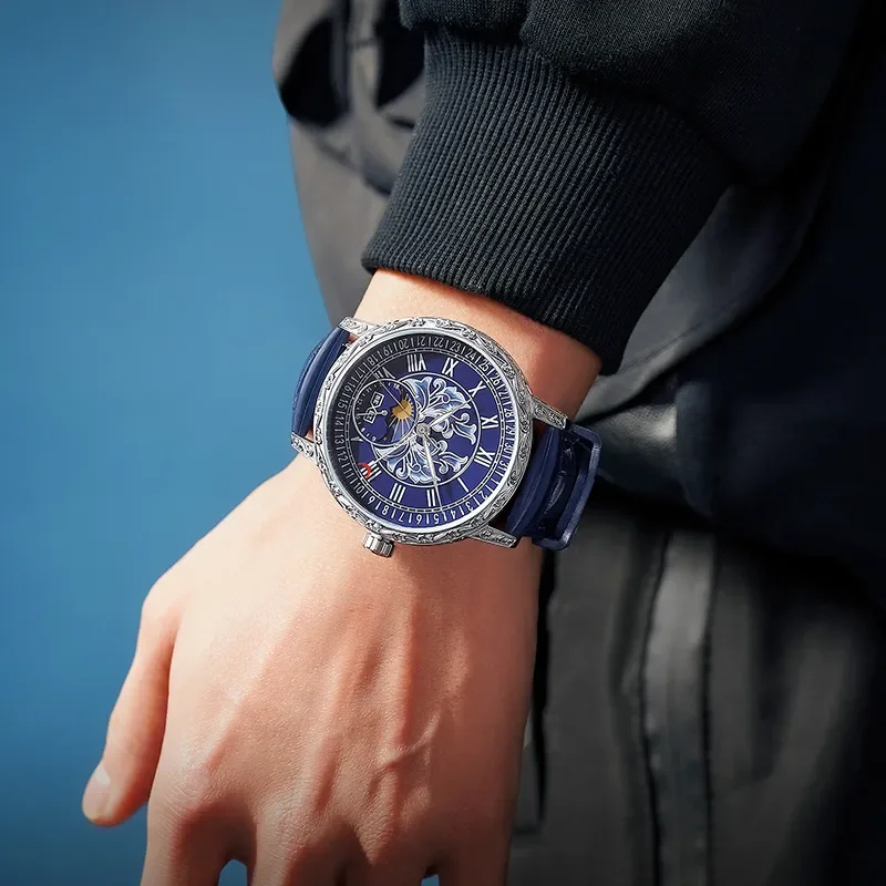 BEXEI 9215 Automatic Man Watch Super Luminous Lily Dial Calendar Mechanical Wristwatches Business Fashion Sapphire Watch Vintage