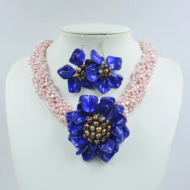 N-2017-5-12-11-30 Classic romantic Africa shell flower necklace 20\