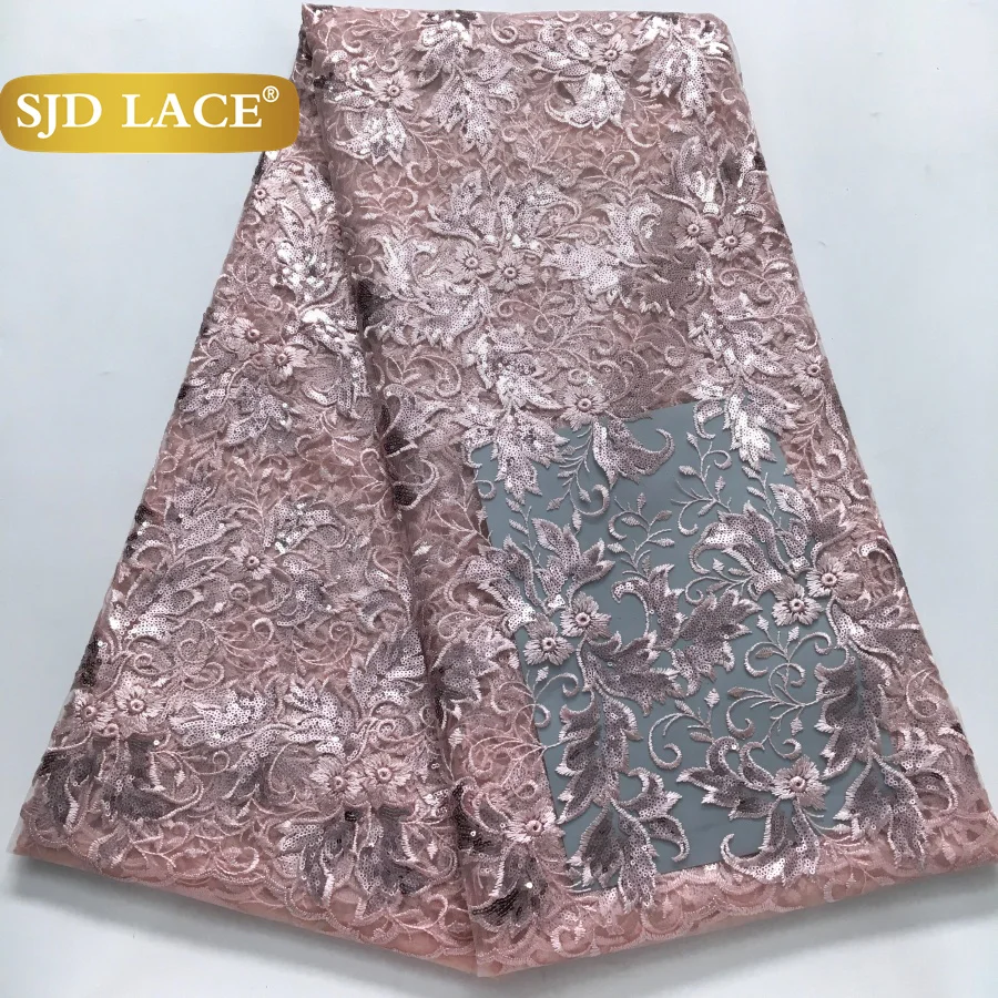 

SJD LACE French Sequins Net Lace Fabric 2025 Latest Nigerian Tulle African Mesh Lace Fabric For Women Wedding Party Dresses 4230