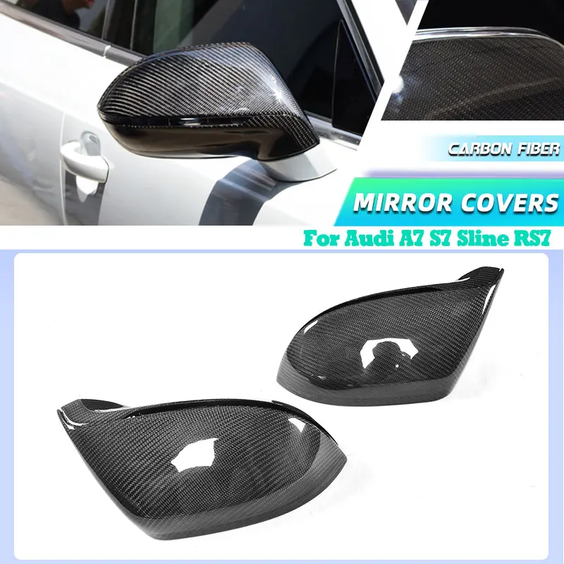 

Carbon Fiber Car Side Rearview Mirror Covers Caps for Audi A7 S7 Sline RS7 Hatchback 4-Door 2011-2017 Replacement Mirror Shell