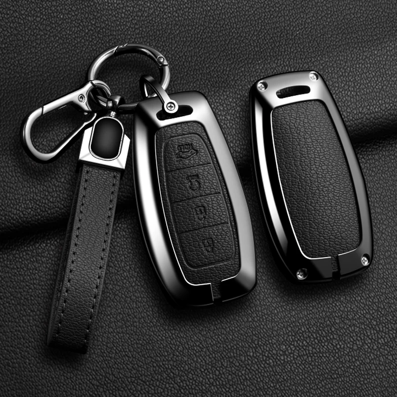 

Zinc Alloy Car Remote Key Case Full Cover Protect Bag For Hyundai N Logo i20 i30 Sonata Santa Tucson Azera Elantra Veloster Kona