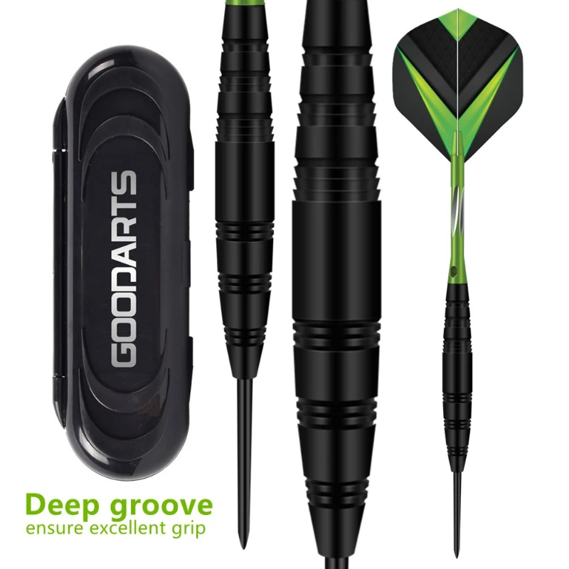 

3pcs Metal High-grade Fused Nickel Black Needle Darts Professional Competition Training Green Carved Darts Entertainment