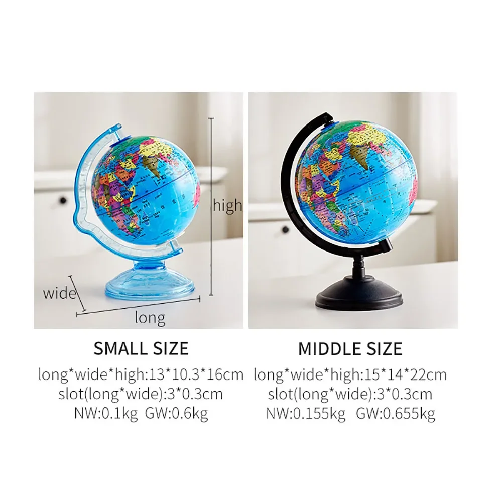 Creative Globe Money Box Fun Piggy Bank Children\'s Savings Box for Coins Gift Lving Room Decoration World Map Money Storage Safe