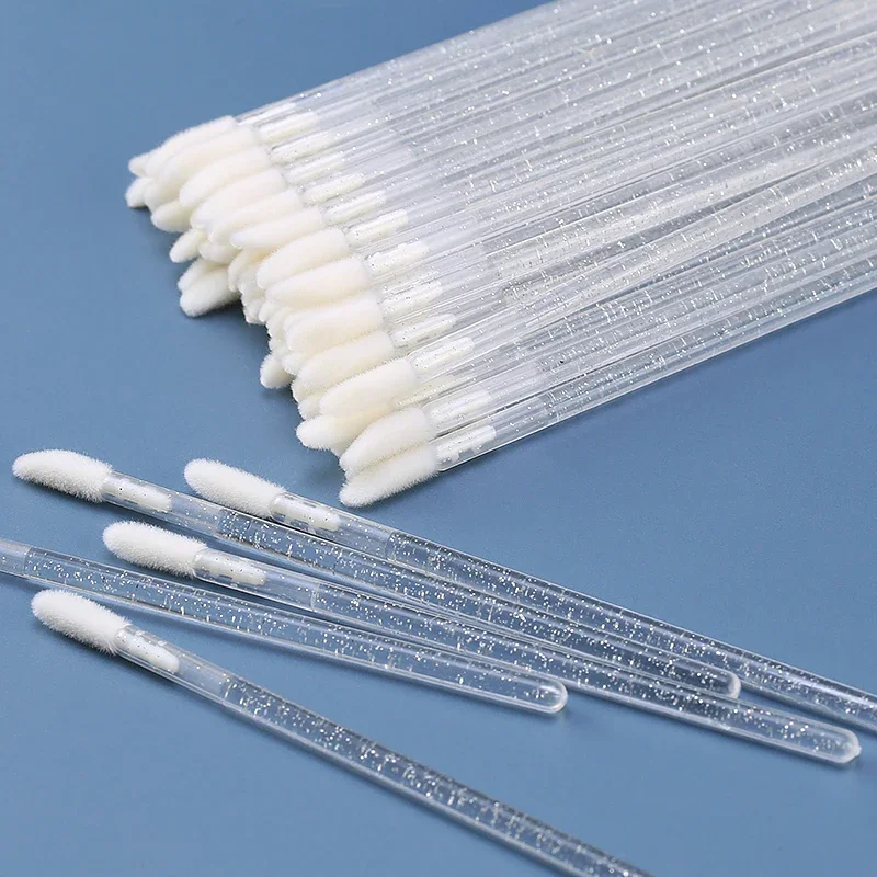 50Pc Pennello per ciglia in cristallo Individuale Lash Rimozione Pulizia Mascara Applicatore Pennelli per trucco Strumento per estensione ciglia trucco