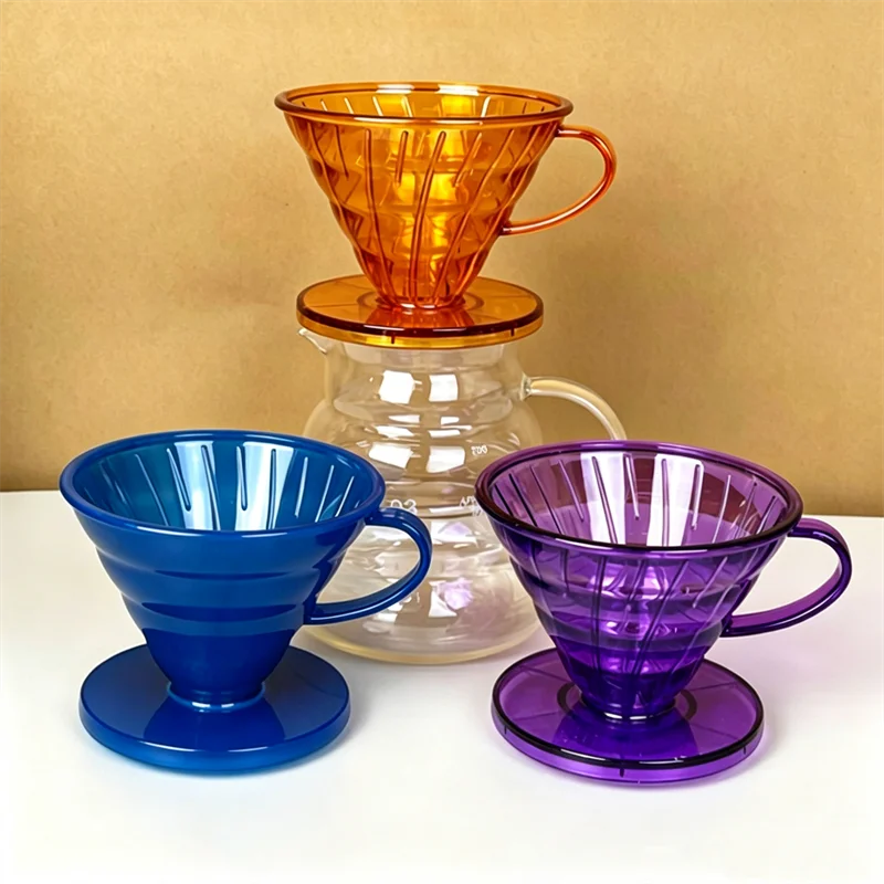 Plastic Coffee Filter Cup with Spiral Drainage Groove,Pour Over Coffee Dripper 3-4 Cups Drip Coffee Tools for Home Barista