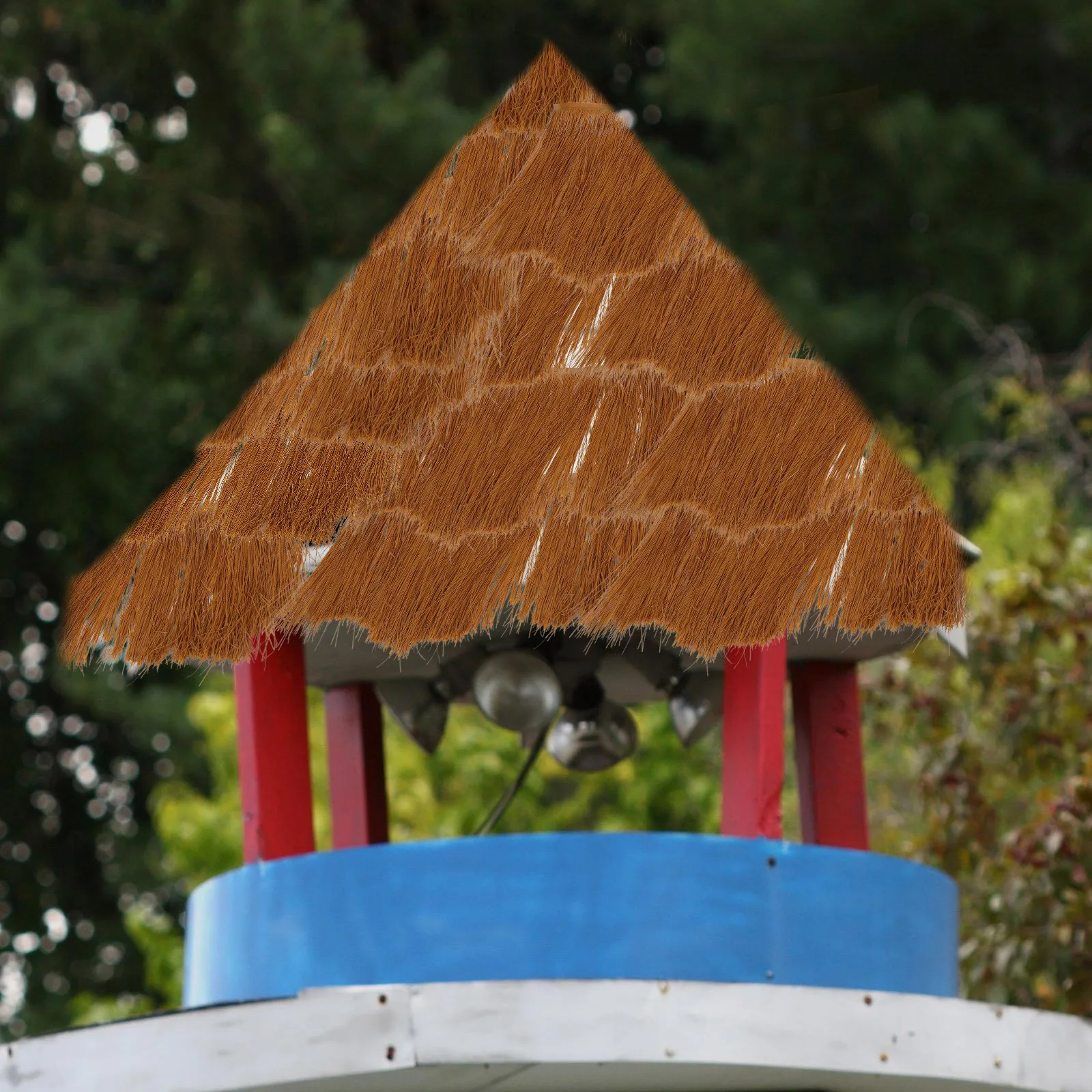 

Flame Retardant Artificial Thatch Roof Tiles Realistic Simulation Straw Roof Decor for Garden Hut Patio Diy Landscaping Roofing
