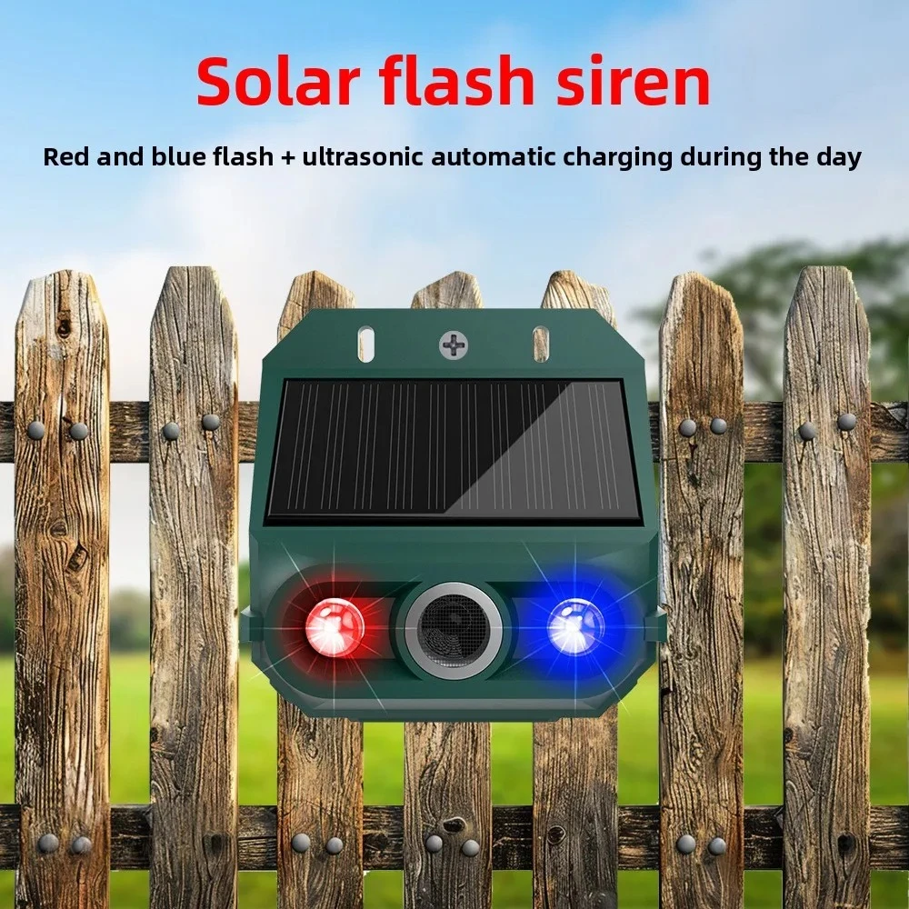 Solar Ultrasonic Animal Repeller Outdoor Pest Control Strobe Light Repels Mice Rats Snakes Dogs Wildlife