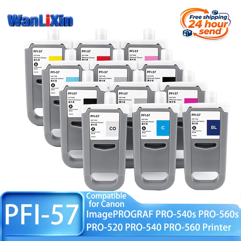 700ml/pcs PFI57 PFI 57 PFI-57 Ink Cartridge Compatible for Canon ImagePROGRAF PRO-540s PRO-560s PRO-520 PRO-540 PRO-560 Printer