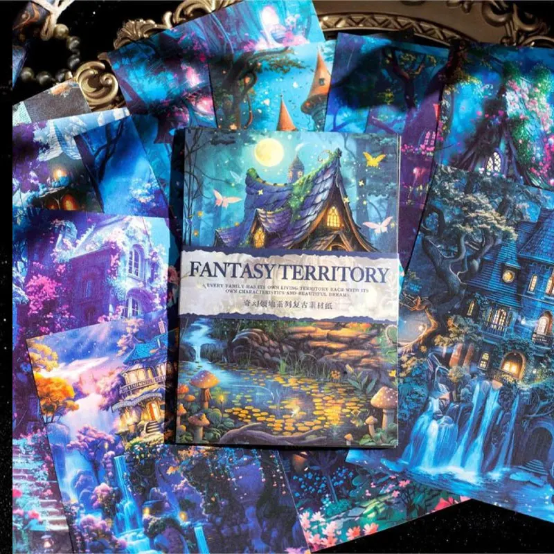 30 Sheets Vintage INS fantasy material paper Planner Decorative Scrapbooking Diary Album Background paper