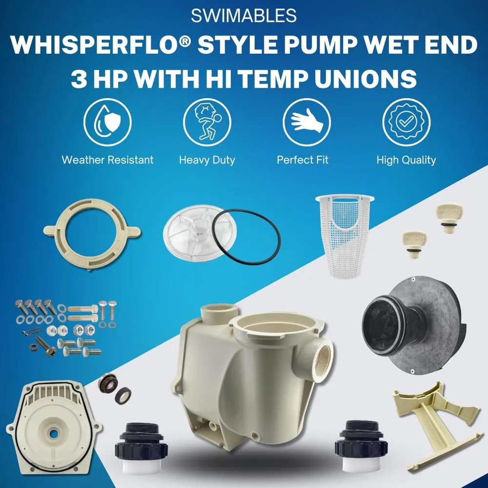 

Complete Wet End Replacement Compatible with Pool Pump 357149 Works on and Pumps 3 HP