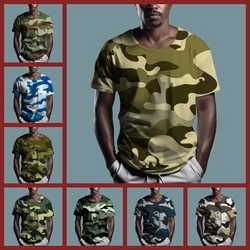 Camouflage Tactical Shirt Short Sleeve Men's Breathable Quick Dry Combat T-Shirt Outdoor 3D T Shirt Camo Hiking Hunting Shirts