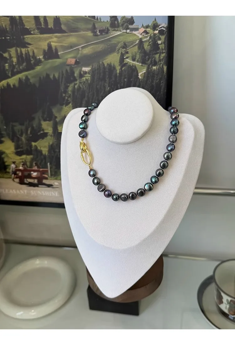 New Arrival Elegant Black Natural Freshwater Pearl 14K Gold Filled Female Beads Chain Necklace Jewelry For Women Birthday Gifts