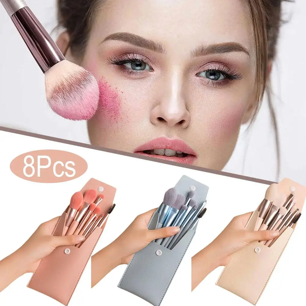 ポータブル 8 個メイクブラシセットソフトメイクコンシーラーブラシ赤面ルースパウダーブラシアイシャドウファンデーションブラシ美容ツール