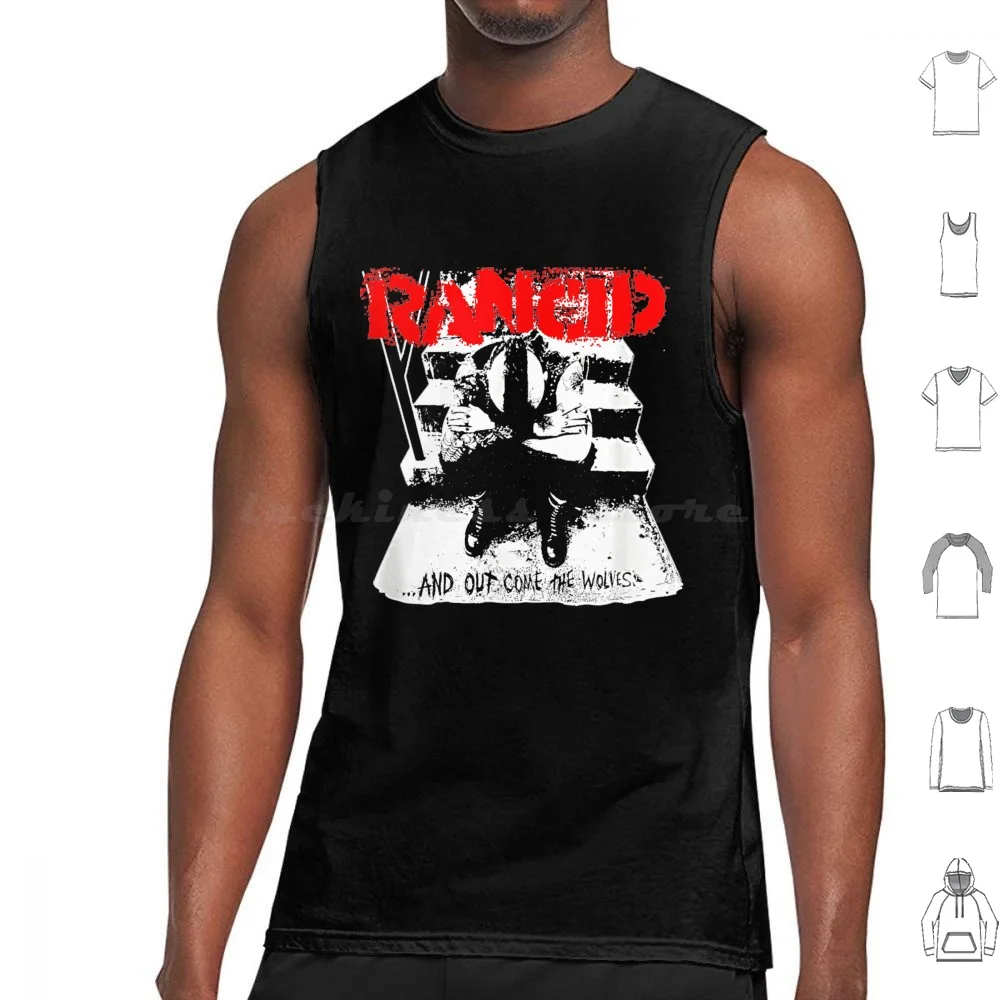 

Official Merchandise-And Out Come The Wolves Tank Tops Vest Sleeveless Retro Clash Music Fashion British