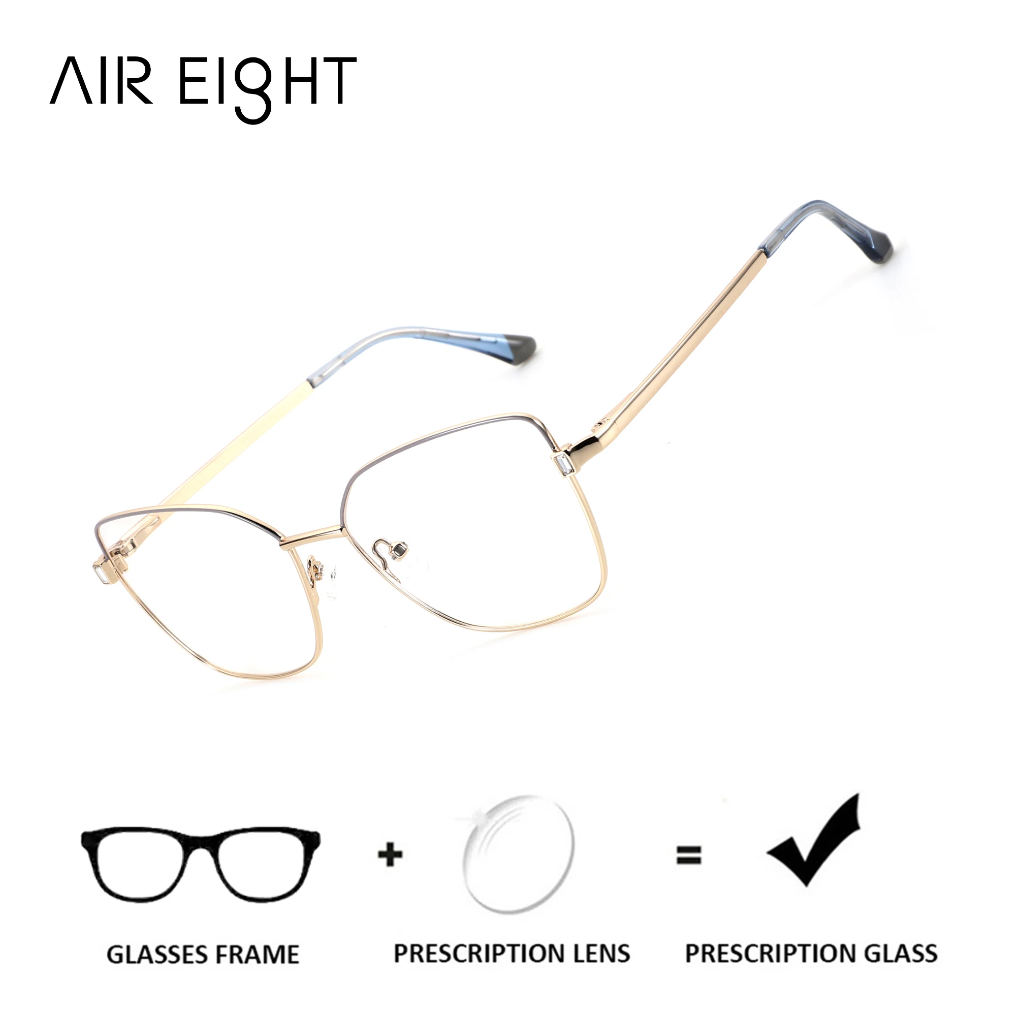 

AIREIGHT Butterfly Metal Prescription Glasses For Women Bifocal Eyewear Distance And Reading Myopia Optical Eyeglasses