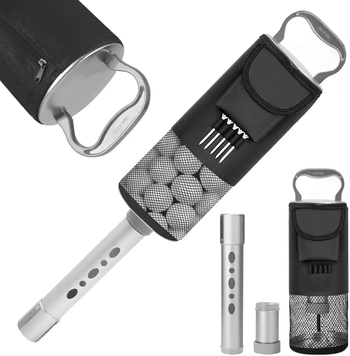

Detachable Aluminum Alloy Golf Ball Retriever Shag Bag, Holds Up to 70 Balls for Easy Practice