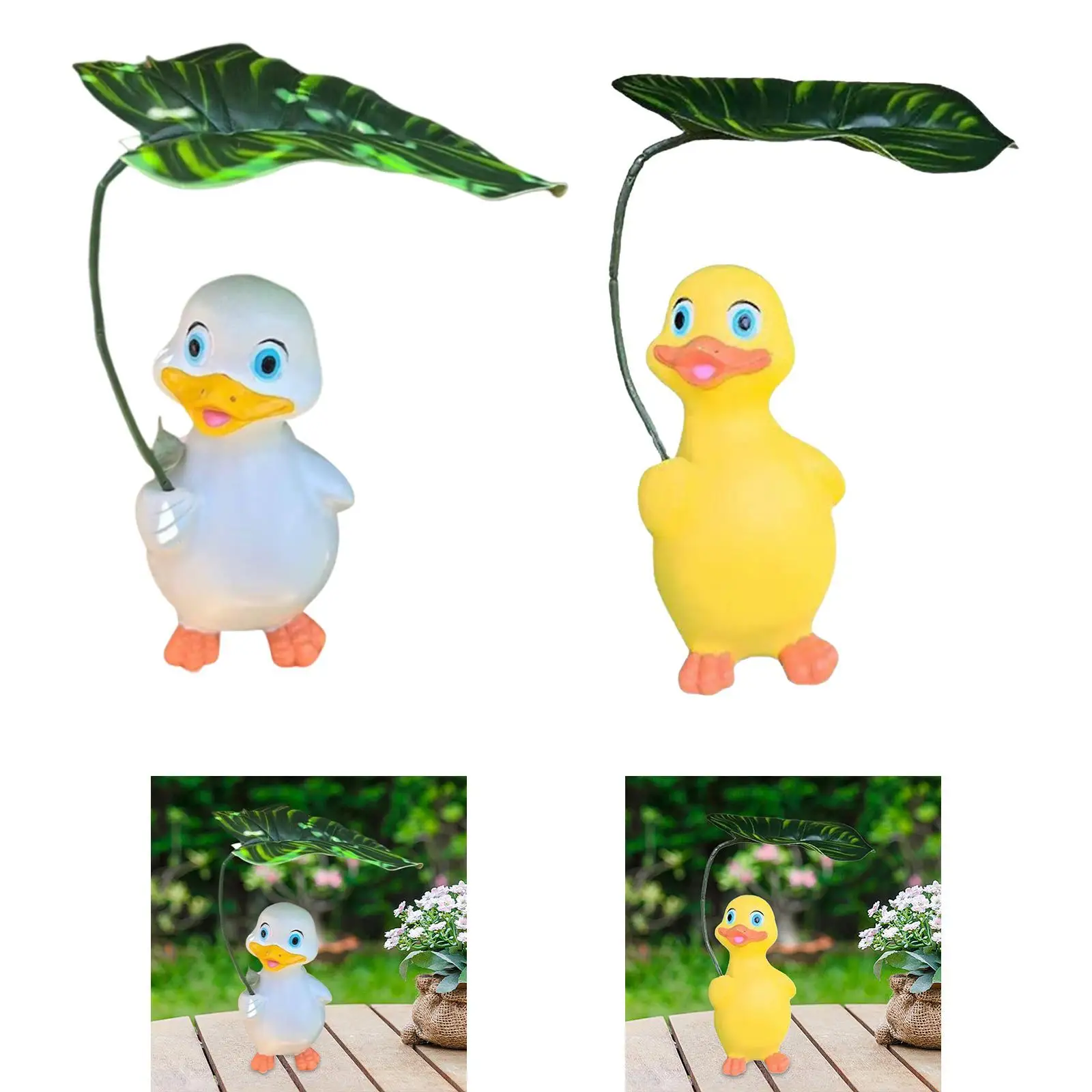 

Holding Umbrella Duck Statue Miniature Duck Figurine Garden Statue Sculpture for Outside