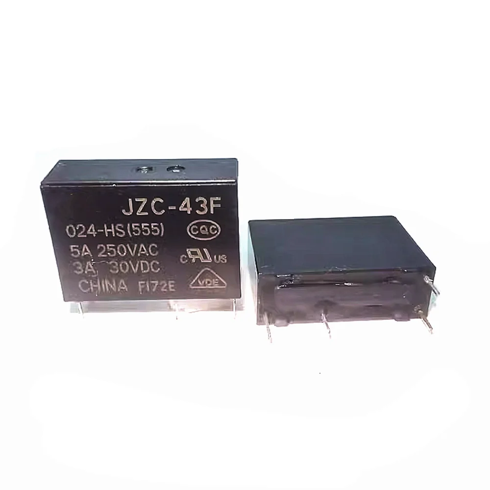 5pcs/lot Relay JZC-43F 012-HS  -024-HS (555) 4PIN normally open 5A New and original  JZC-43F-012-HS   JZC-43F-024-HS